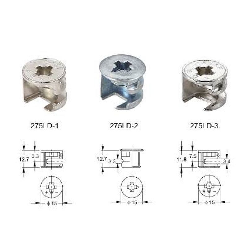 Zinc-alloy 15mm furniture joint connector bolts connecting nuts and bolts